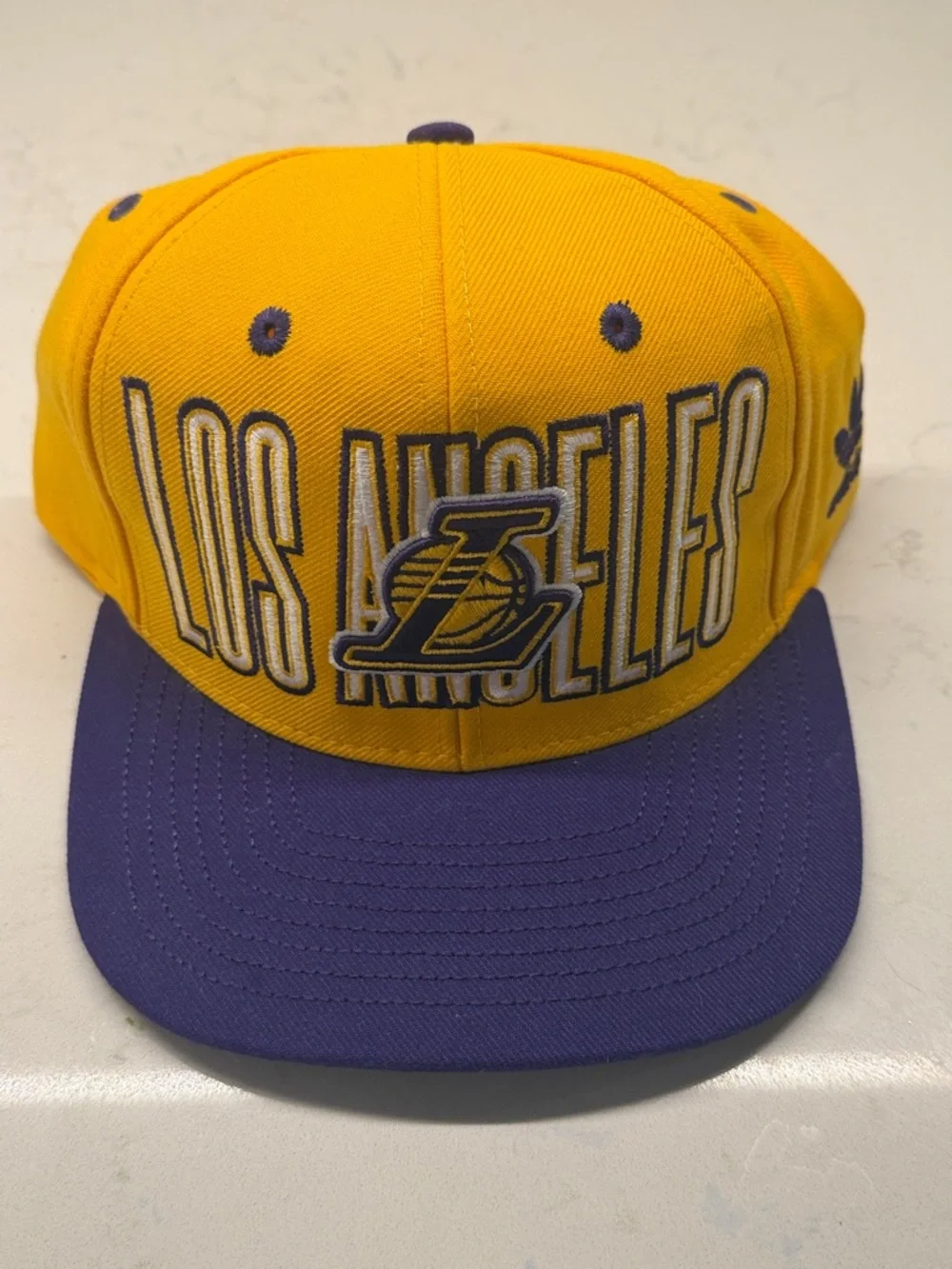 adidas Two-Tone Lakers Purple and Yellow Basketball Snapback